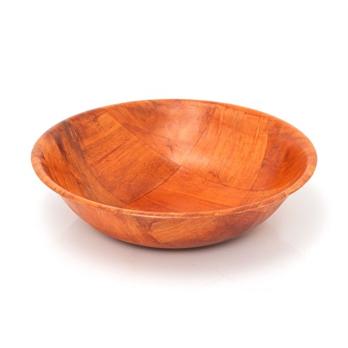 Round wooden woven bowl wood - round,