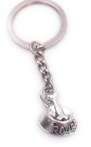 Dog bowl with bone keyring - with,