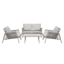 Dellonda DG56 Fusion 4 Piece Garden Outdoor Sofa Chair & Table Set Grey A