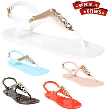 Womens Retro Flat Jelly