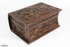 Antique Anglo-Ceylonese Carved Walnut Book Form Box c.1900 – Galle Sri Lanka