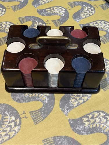 Vintage poker chip set - vintage, in