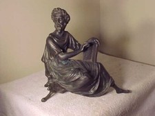 LARGE ANTIQUE BRONZE or BRASS CLOCK TOPPER ORNAMENT or STATUE  8 POUNDS+