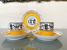Antique Jackson & Gosling 'Ye Olde English' Demitasse Cups & Saucers ' Nymphs'