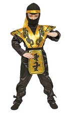 Dress Up America Gold Ninja Costume - Fierce Samurai Warrior Costume for Boys