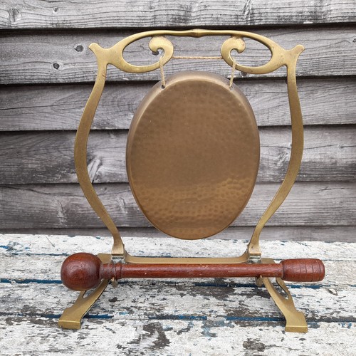 Brass gong art nouveau - gong,
