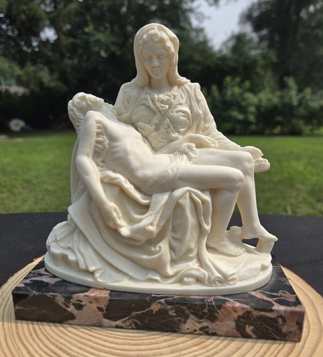 Vintage pieta alabaster and - alabaster,