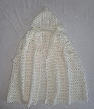 Baby crocheted hooded poncho,one size