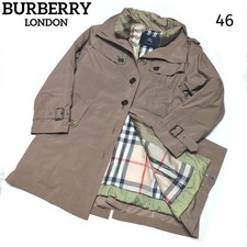 Burberry London Nova Check Trench Coat Polyester Brown 46/XXXL (US:XXL) 114435c