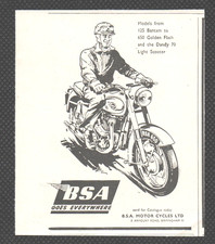 BSA MOTOR CYCLES of BIRMUNGHAM  : Original Small Vintage 1951 Advert ~ POST FREE