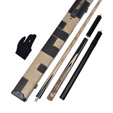 WAYMARK Handmade Snooker Cues 57" 9.5mm 19.5oz 3/4 Snooker Cue & Case Burl Ebony