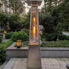 Ross James Luxury Glass Flame Patio Garden Heater Stainless Steel 13 kW Outdoor