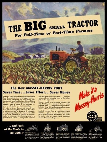 1948 style massey - harris, pony