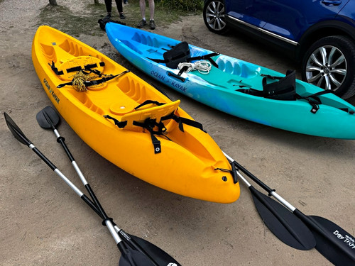 Sit kayaks two double - kayaks.,
