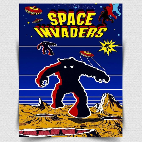 Space invaders arcade metal - space,