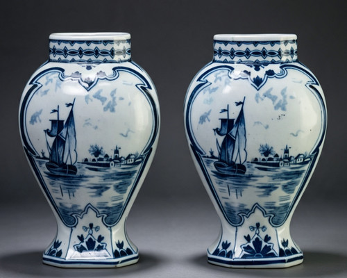 Pair dutch delft - delft, antique