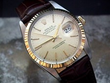 Just Beautiful 1982 Steel & Gold Quick-Set Rolex Oyster Datejust Vintage Watch