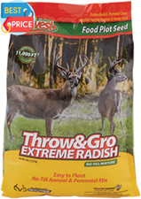 Throw & Gro X-Treme W/Radish Forage for Deer - Easy-To-Plant Fast-Growing No-Til