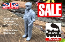 16mm Short Driver Ted Garden Railway People SM32 1:19 87mm high Grey Figure SALE