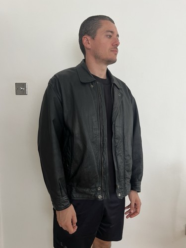 Vintage leather biker - jacket, ~