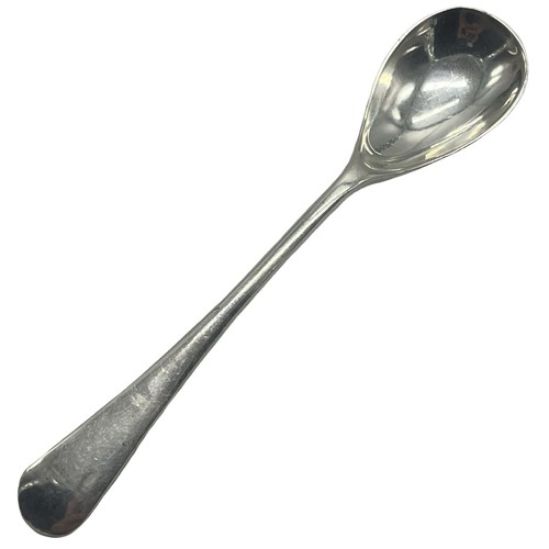 Solid silver mustard spoon - a,