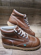 Kickers Mens Shoes Kick Hi Genuine Leather Ankle Boots Tan/Brown UK 10 EUR 44