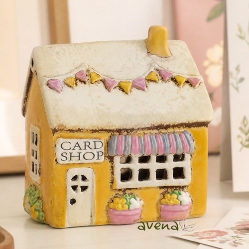 Village pottery card - pottery, shop