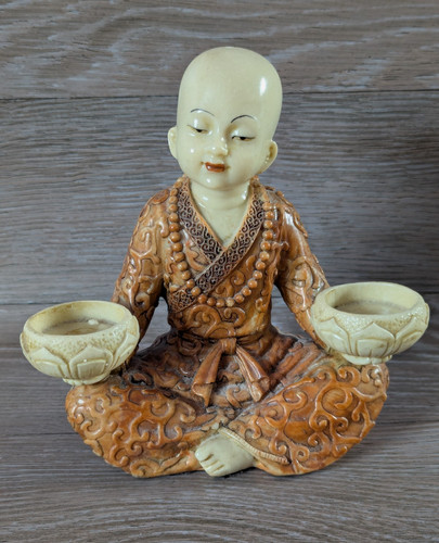 Sitting monk two - tea, light