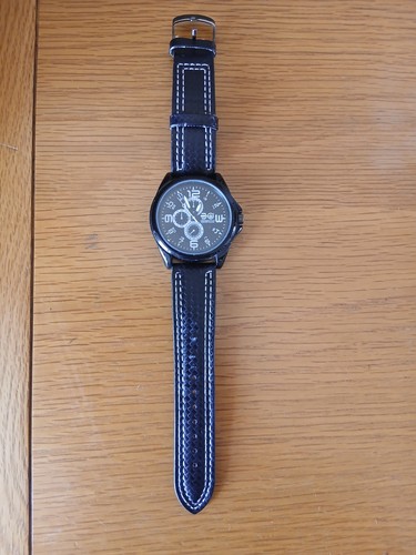 Crosshatch wrist watch - wrist,