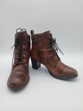 Hispanitas Brown Leather Lace Up Ankle Boots UK 5