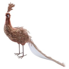 Christmas Peacock Decoration 33cm x 27cm Brown X 1