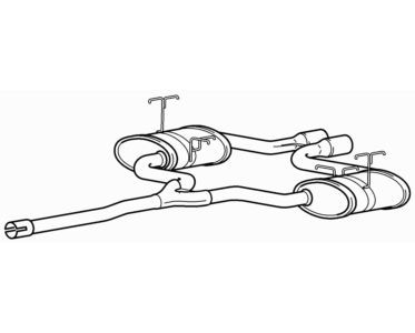 Rear exhaust silencer tail - rear,