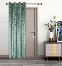 Thermal Door Curtain Single Lined Crush VELVET Winter  Eyelet Ring Top "Agra"