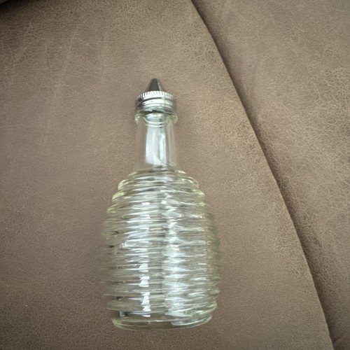 Vintage clear glass - oil, &