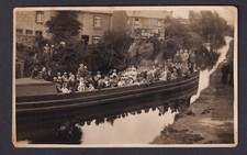 Wales Breconshire O Jackson Brecon RPPC local canal outing 1930 postcard