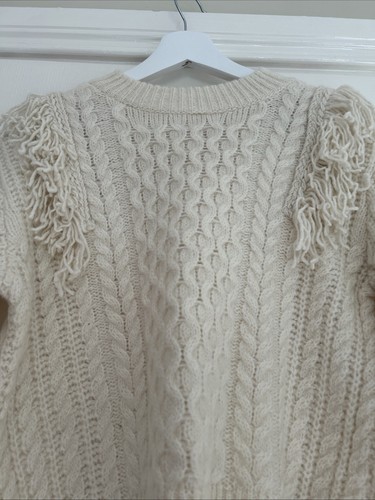 Cream ruffled woollen jumper - woollen,