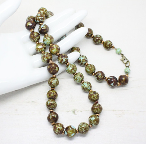 Vintage czech glass speckled - czech,
