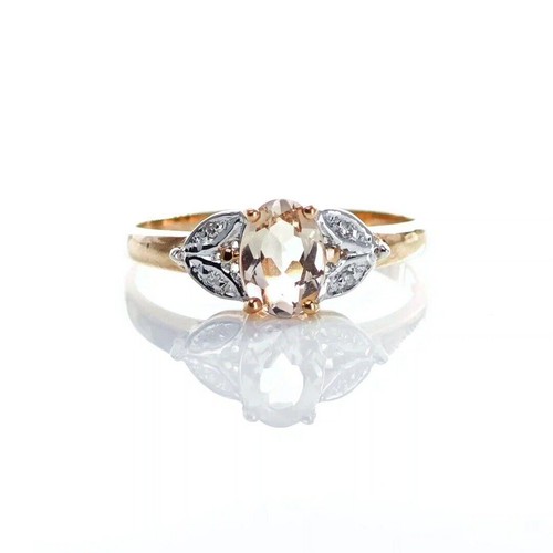 9ct morganite ring - morganite,