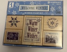 Inkadinkado “Welcome Winter” Rubber Stamp Set NEW – Winter & Snowflake Designs