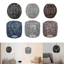 Pendant Lamp Shade Handwoven Paper Rope Rattan Wicker Ceiling Light Shade
