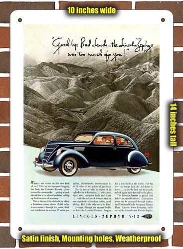 Metal sign 1937 lincoln - metal,