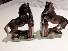 Pair HORSES Jumping Book Ends