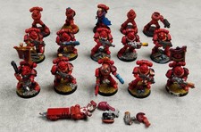 10x Warhammer 40k Blood Angels Tactical Squad Painted + Spares 5 Body Free P&P 