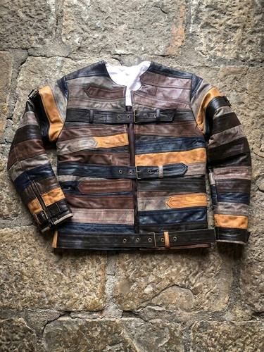 Men leather belt jacket - men’s,