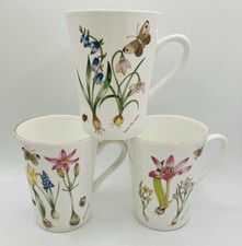 Set of Three Royal Kendal Fine Bone China Floral Cups by Helen Philipps - VGC