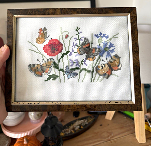 Vintage framed cross stitch - vintage,