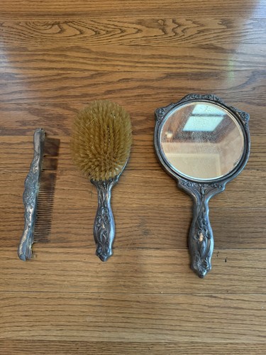 Antique artistic silver floral - silver,