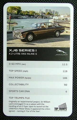 Info card jaguar car xj6 - info,