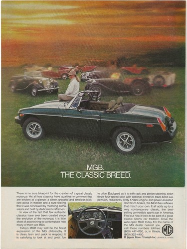 Vintage print mgb - vintage,