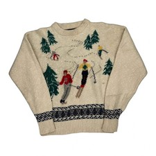 Skii Landscape Gant Christmas Jumper - Large Multicoloured Wool Blend